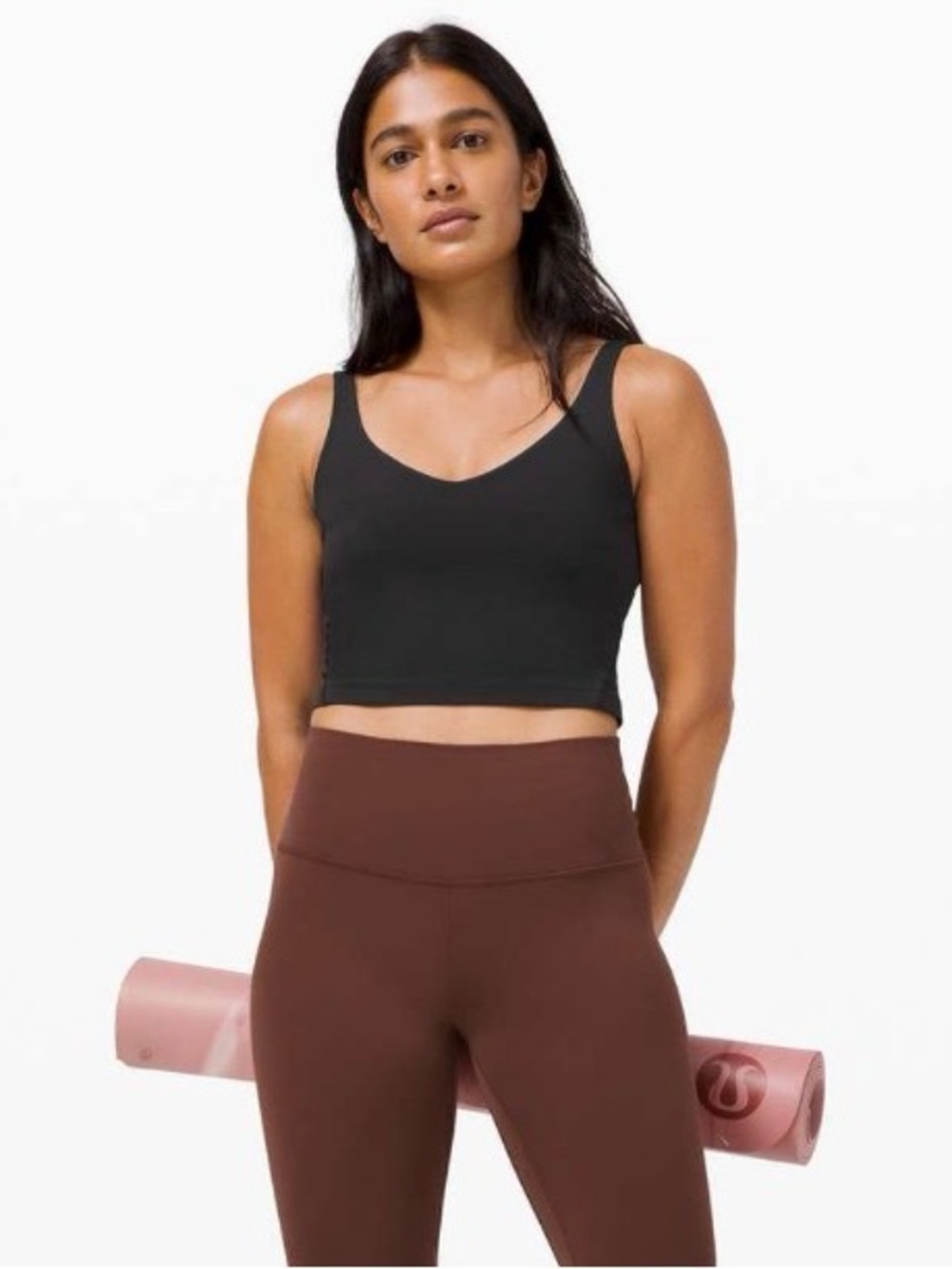 Lululemon Black Align Cropped Tank Sports Bra - Size 2